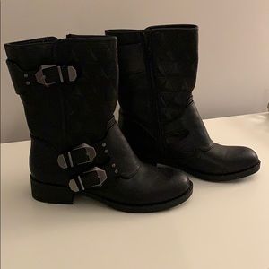 Moto style black boot